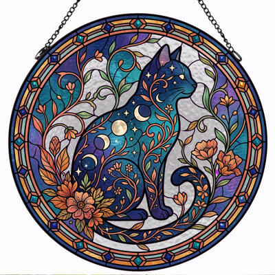 Stained Glass Stained Glass Window Panel，12"H