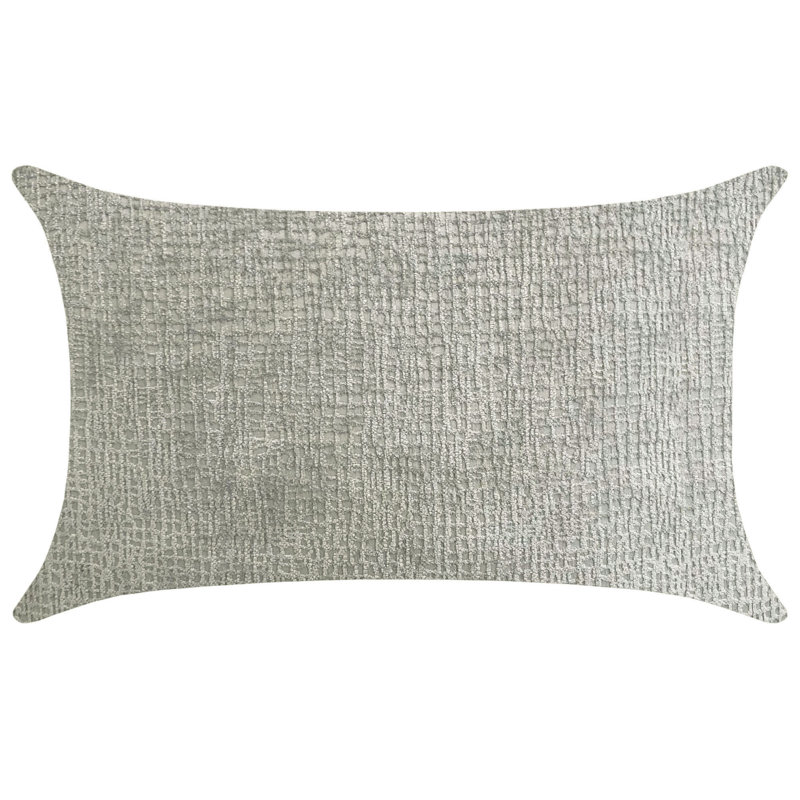 Kimia Pillow Cover & Insert, 16" x 26", Silver