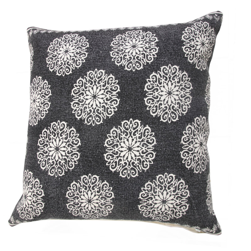 Housse de coussin décoratif Everyday Floral, Noir, Housse de coussin seulement - sans coussin