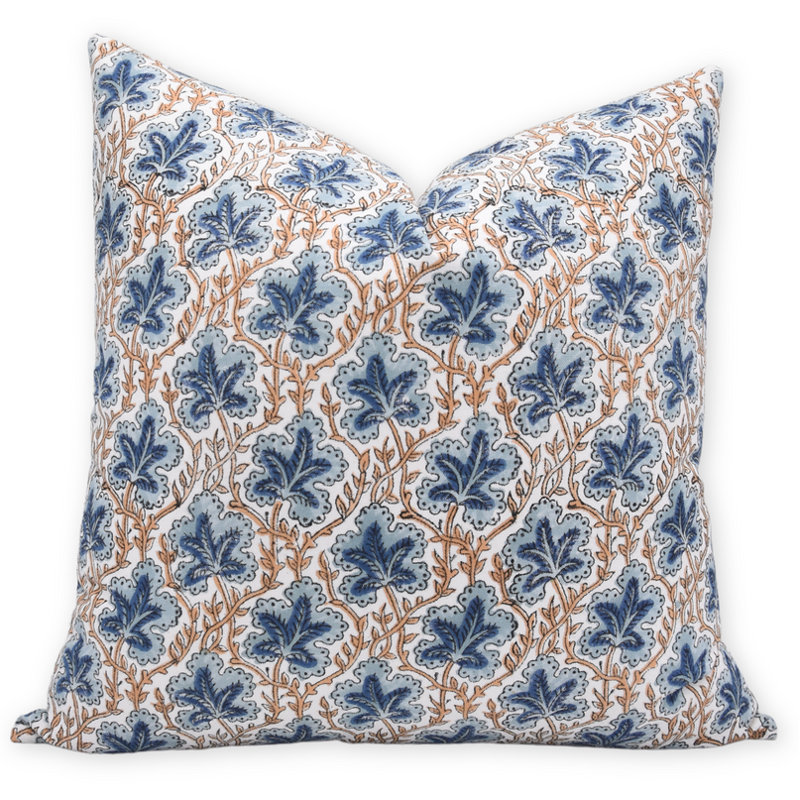 Floral Cotton Outdoor Pillow Cover, Square, 20" x 20"