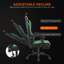 Fauteuil de jeu ergonomique de type course avec repose-pieds rétractable, accoudoirs articulés, inclinaison à 135°, hauteur réglable, pivotement à 360°, charge maximale de 181 kg (400 lbs) pour le bureau et le jeu.-671185117