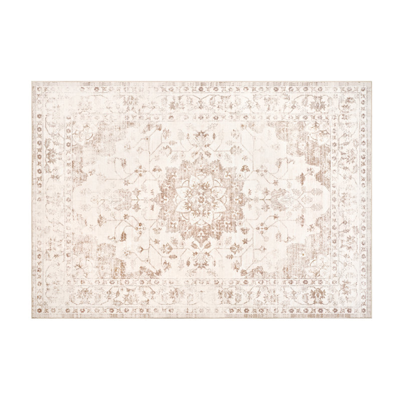 Tapis 8 pi x 8 pi x 10 pi, beige, lavable et antidérapant, 8 pi x 10 pi