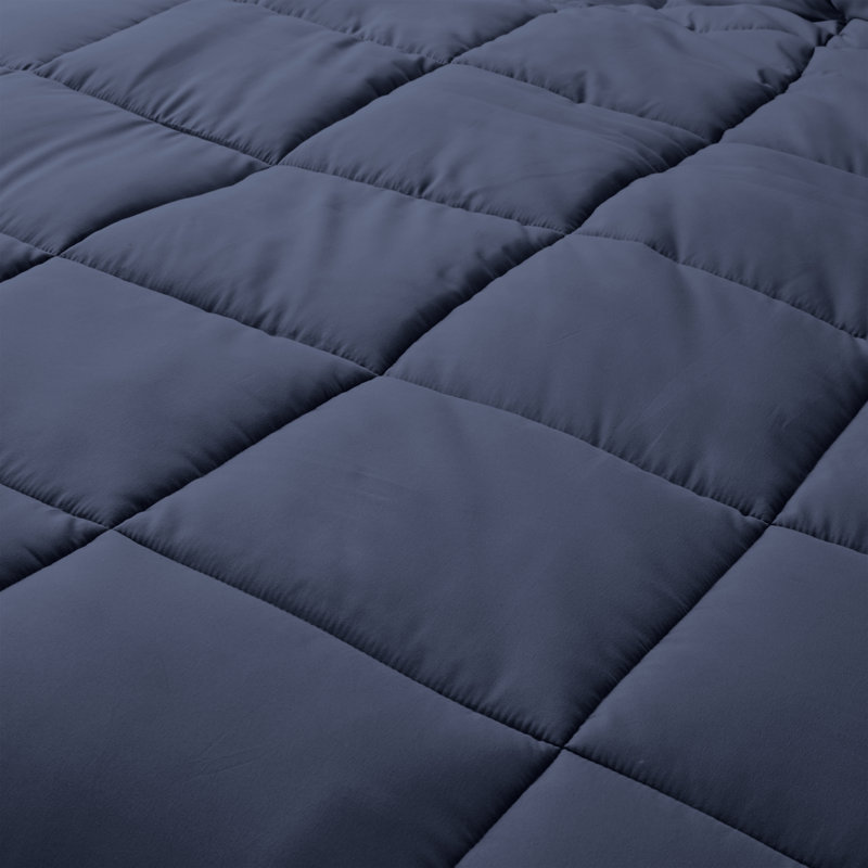 Navy King Reversible Down Alternative Microfiber Comforter Set