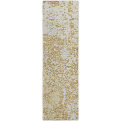 Premium Machine Washable Prisco Gold Rug