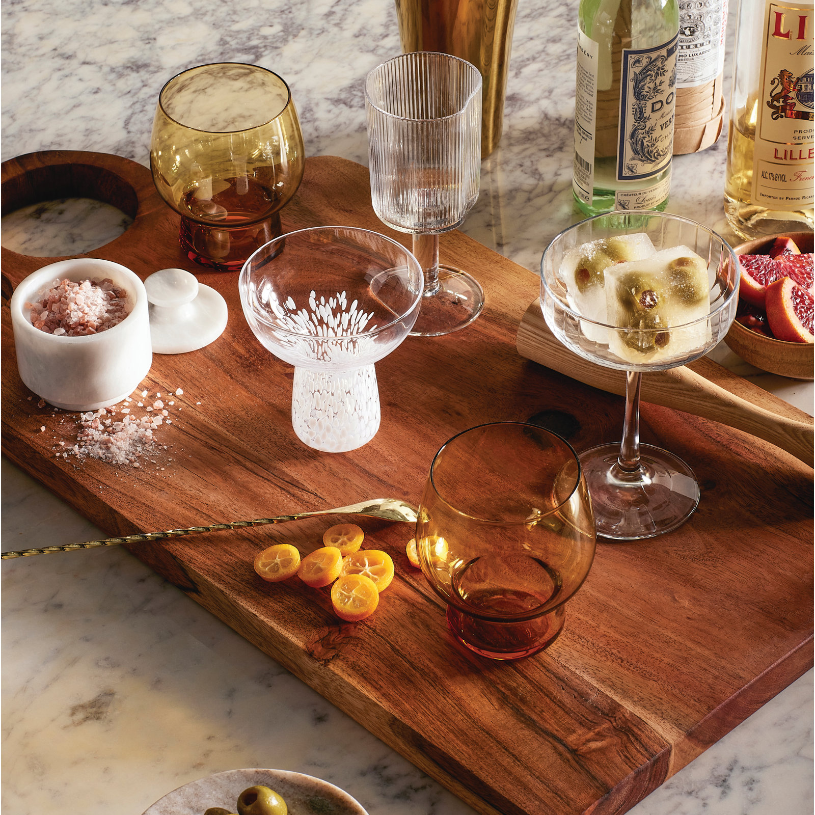 Phoebe 14 oz. Double Old Fashions Glasses, Amber