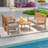 4 - Person Acacia Wood Patio Conversation Set with Cushions-404279848