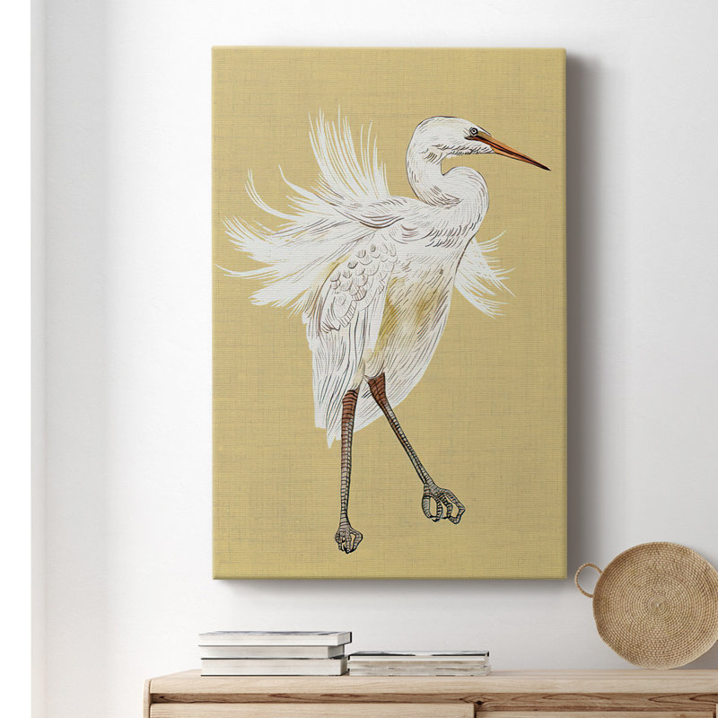 Toile tendue avec châssis Heron Plumage V - prêt à accrocher, H 36 po x l 24 po x P 1,5 po