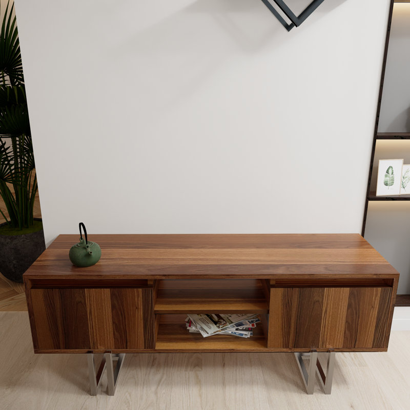 Indoor Rustic TV Stand, Modern 60 Inch TV Entertainment Unit with Storage