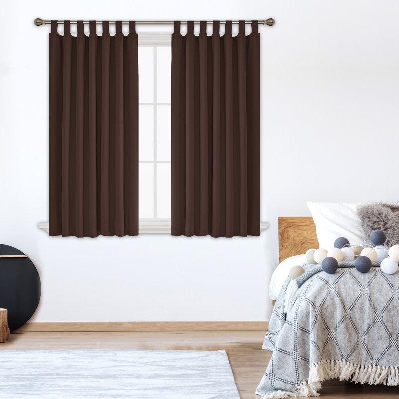 Blackout Curtain Pair, 140 W x 175 D cm, Chocolate