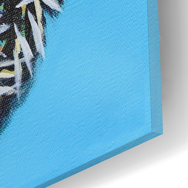 «Blue Hedgehog» par Carolee Vitaletti, H 16 po x l 12 po x P 0,13 po