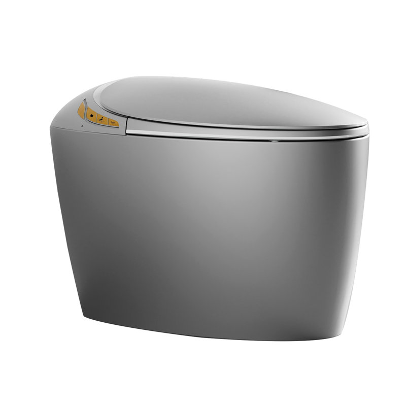 Grey Bathroom Smart Toilet, Auto Seat Actions, Foot Sensor, Heated Option Toilet For Clean Bathroom, Open/Close Seat, Sanitary Product