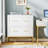 31.49" Modern White & Gold 2-Drawer Lateral File Cabinet