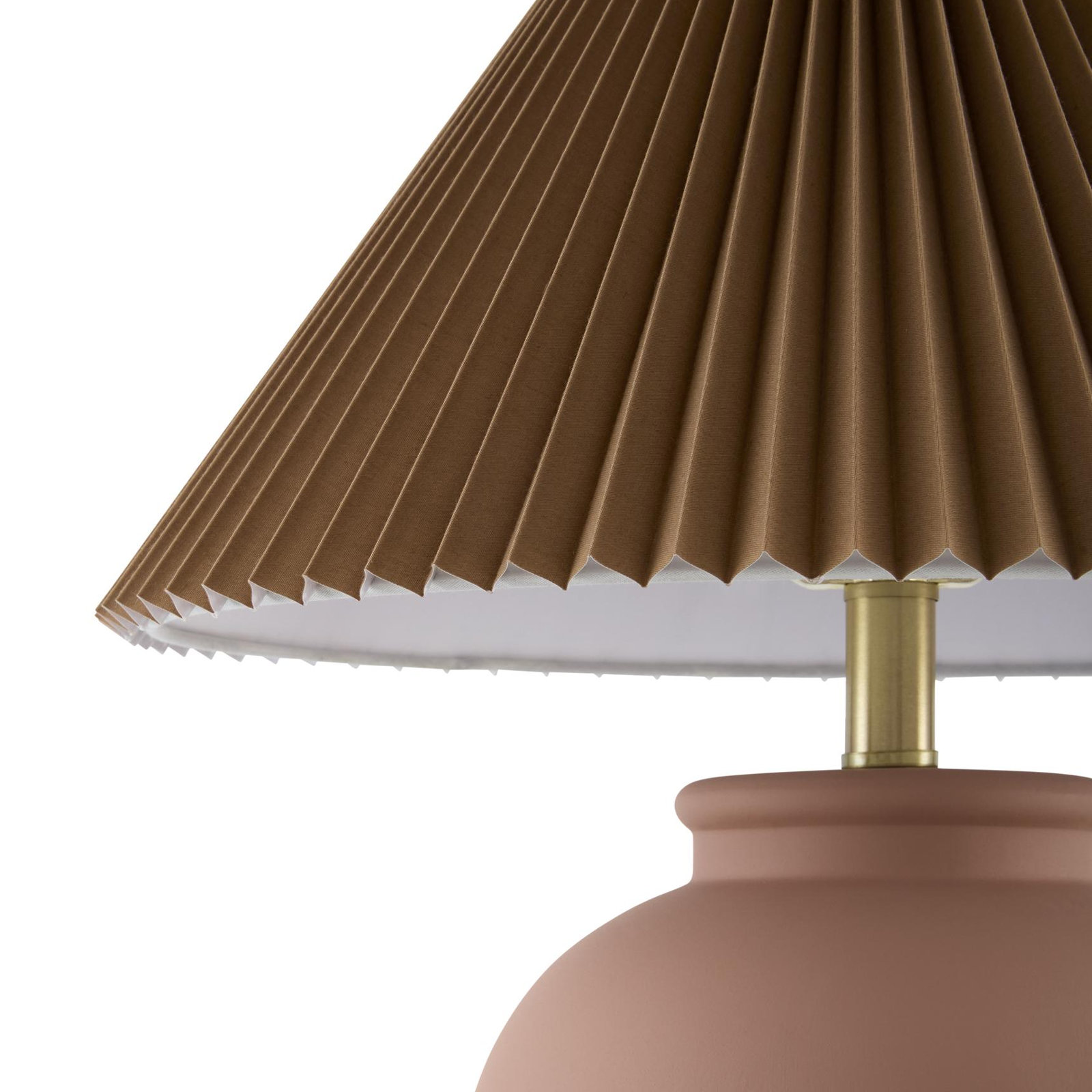 Chemise 22" Ceramic Table Lamp, Brown Pleated, Terracotta