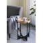 Table d'appoint charmante à plateau supérieur avec base géométrique élégante pour espaces polyvalents