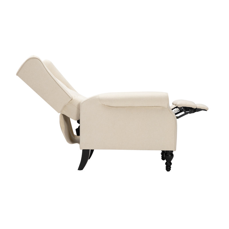 Riley Upholstered Recliners (Set of 2), Beige Polyester
