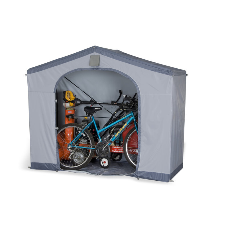 Gray Portable Vinyl Storage Shed with Screened Vents