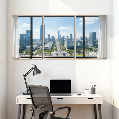 Ensemble de 3 impressions d'art sur toile, paysage urbain et paysage urbain