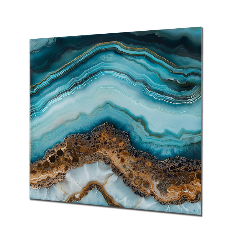 «Boundless Veil Of Agate I», décoration murale ferme en métal, impression sur métal Agate, H 16 po x l 16 po x P 0,84 po