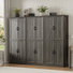 Meuble télé moderne en bois avec tiroirs, console de divertissement 3 en 1 avec portes et tablettes réglables pour le salon, la chambre à coucher