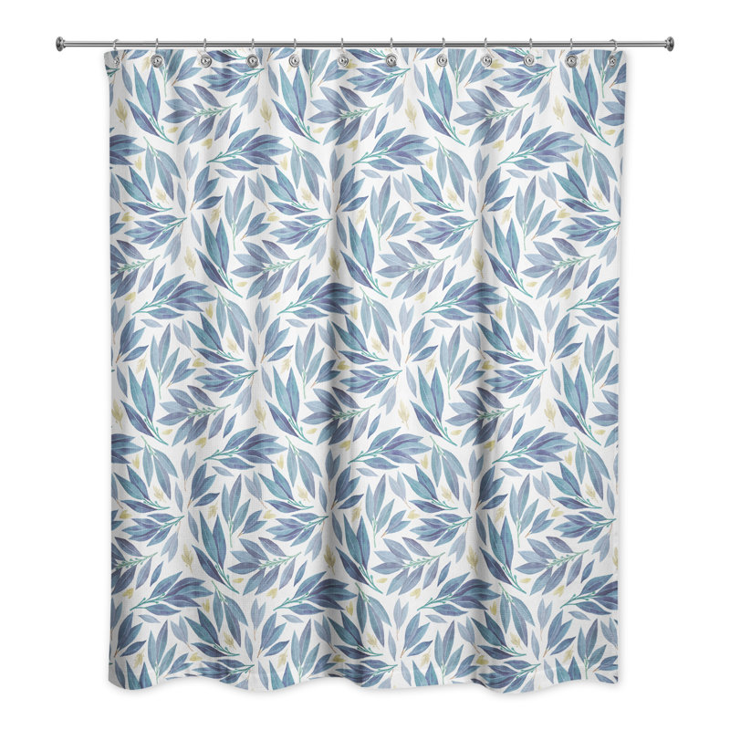 Rideau de douche simple feuilles florales Lecanto