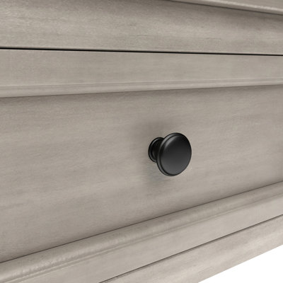 Console d'entrée en bois massif - Finition gris délavé et aspect élégant - Table moderne avec tiroir de rangement