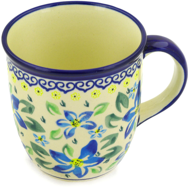 12 oz. Grande tasse en grès - Clématite bleue