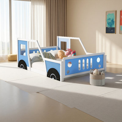 Lit plateforme classique avec roulettes en forme de voiture