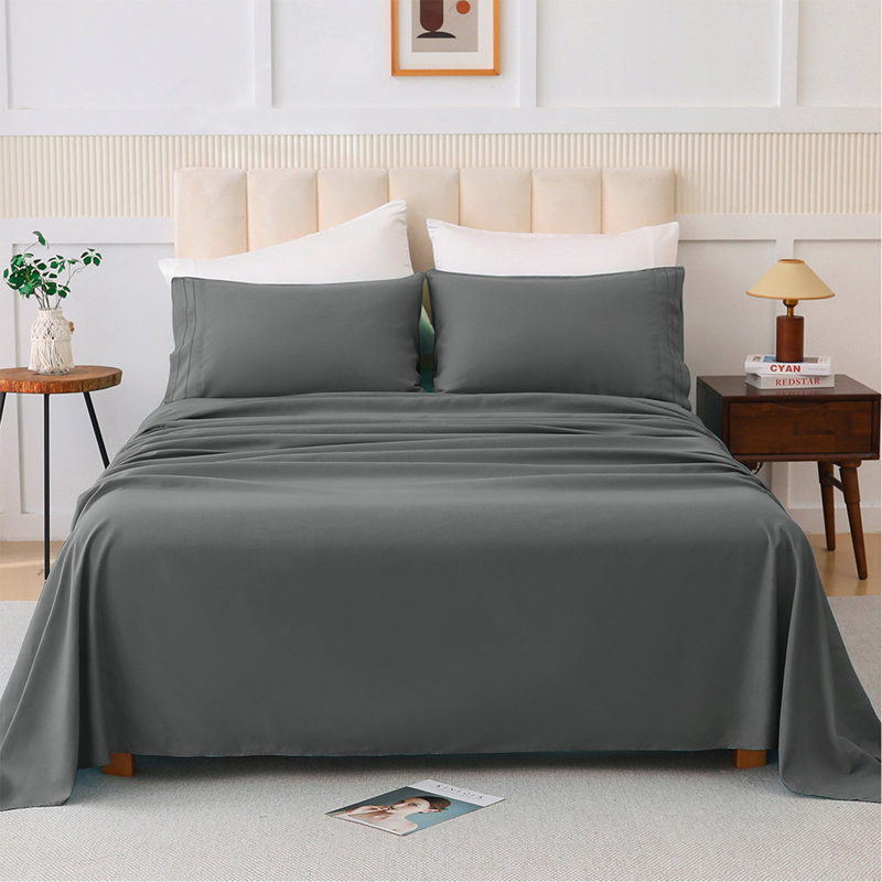 Ensemble de quatre pièces gris K, Couvre-lit très grand + 3 pièces supplémentaire, Gris