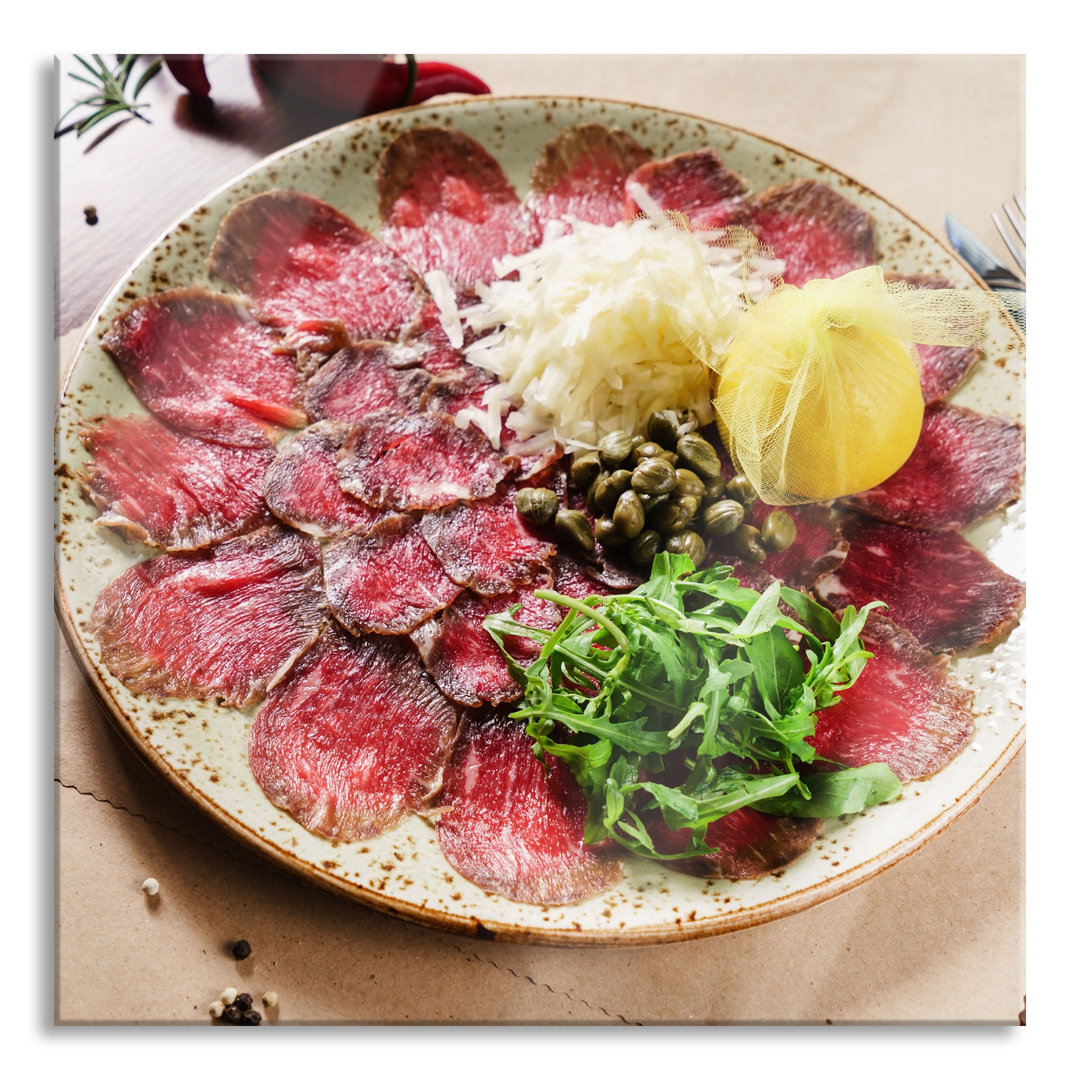 Glasbild Appetitliches Carpaccio