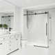 Elan E-class 46" W x 34" D x 76" H Sliding Frameless Shower Enclosure with 3/8" Clear Glass