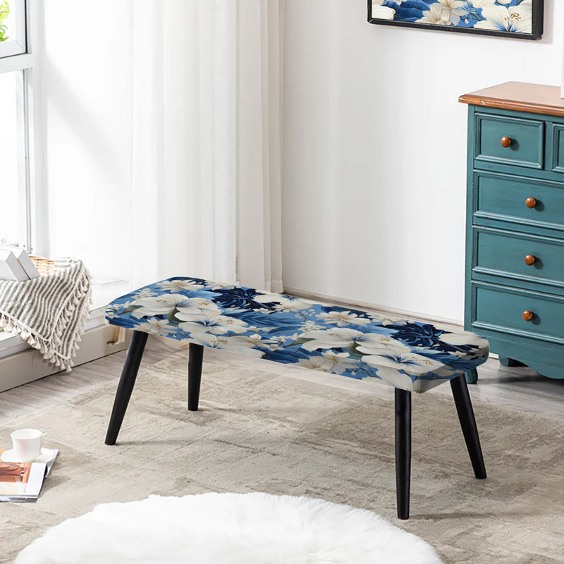 Banc tropical rembourré bleu azur Oasis