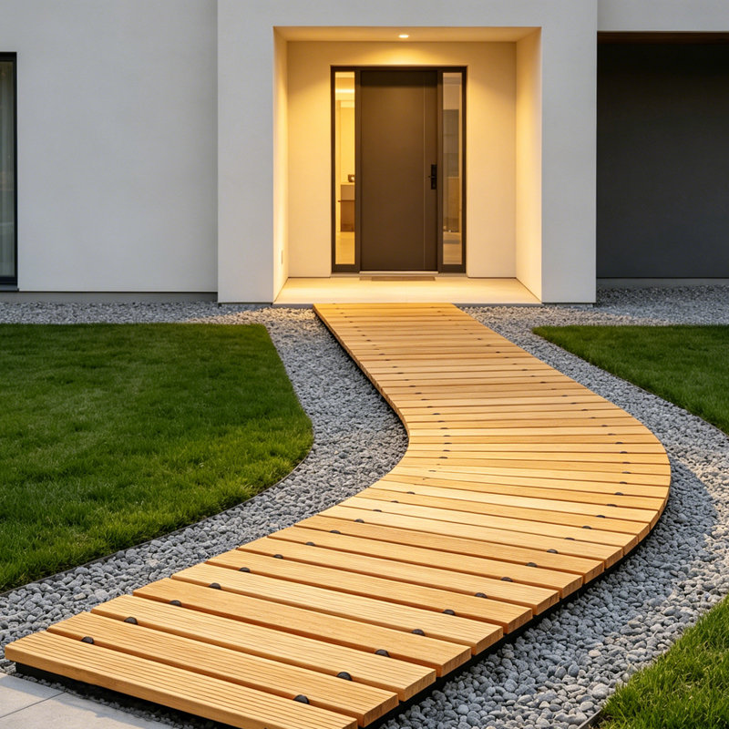 Allée droite en bois