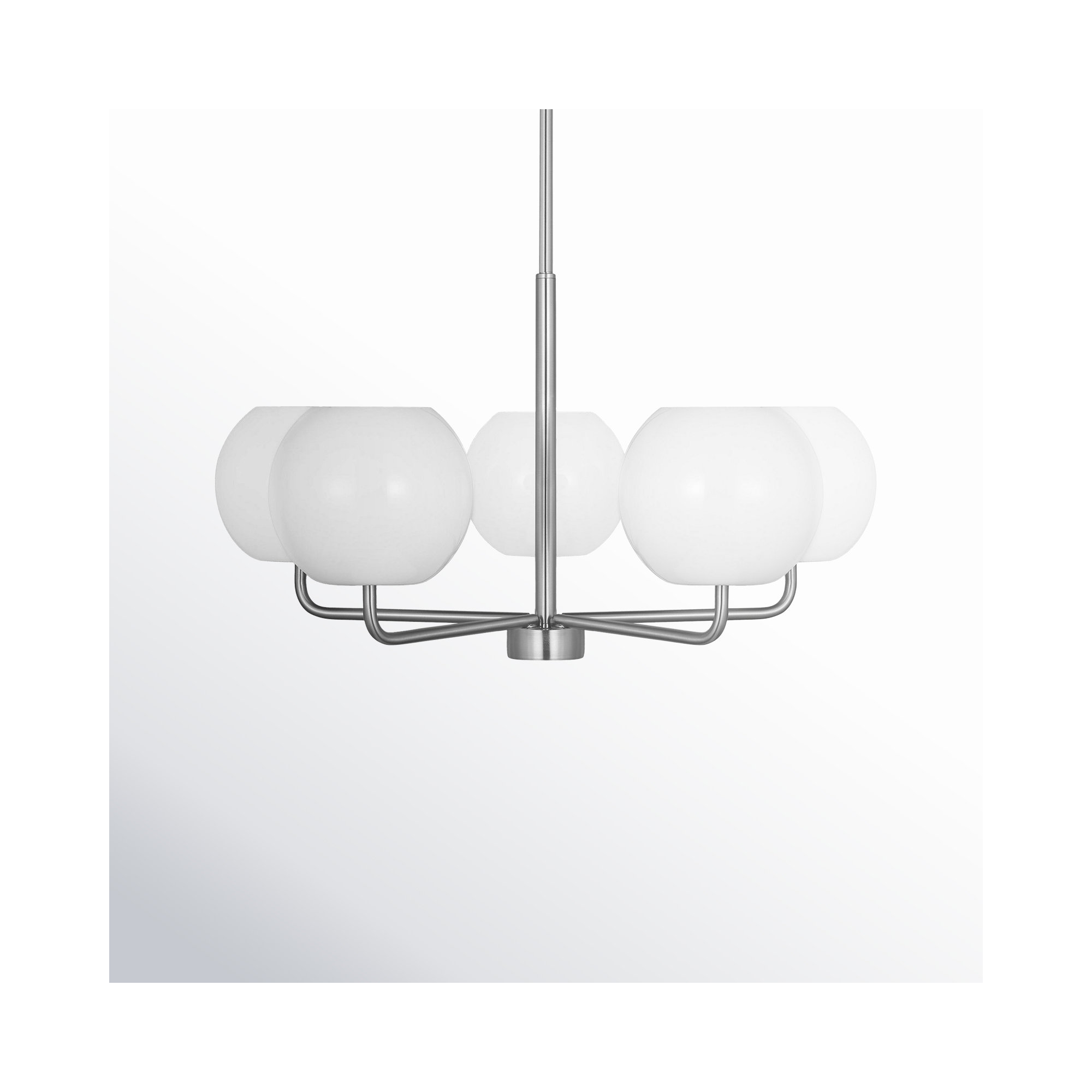 Jorund 5 - Light Metal Dimmable Shaded / Spider Chandelier, Yes, Brushed Steel
