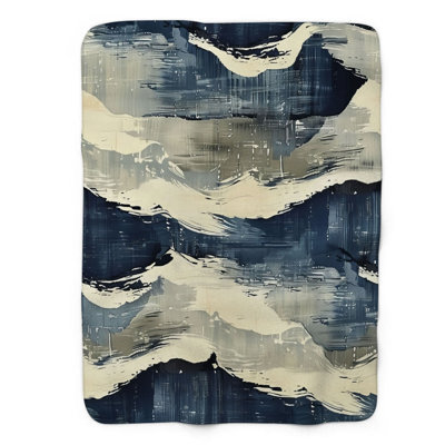 Blue Textures - 1 Piece Premium Blanket