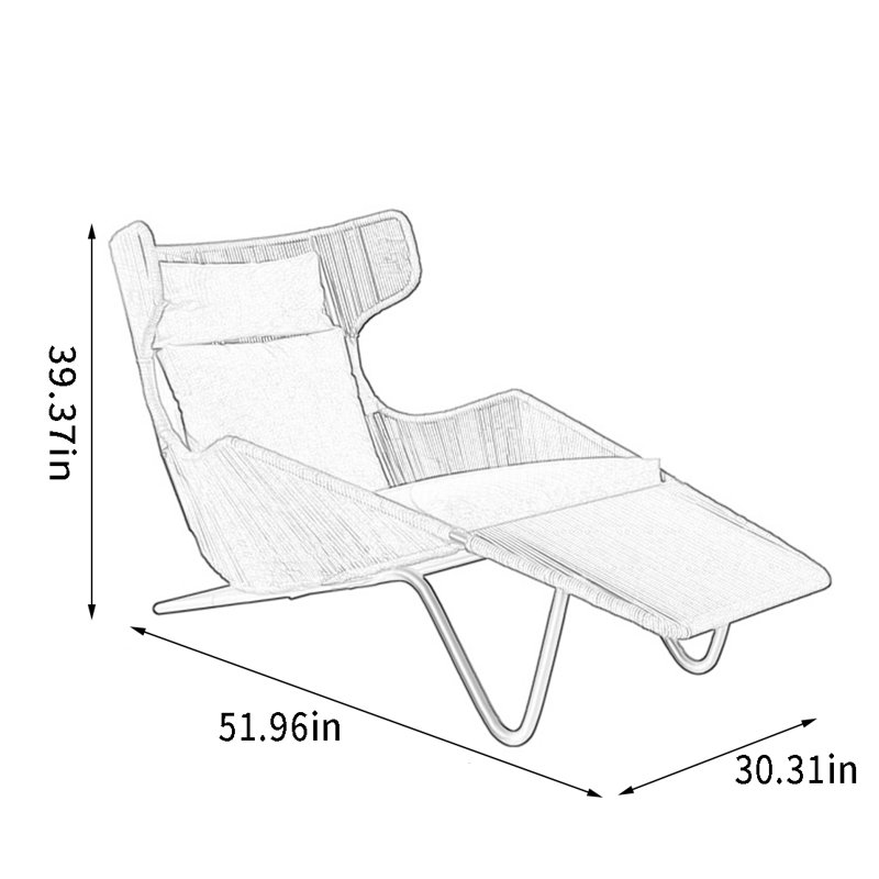 Chaise longue d'extérieur en rotin