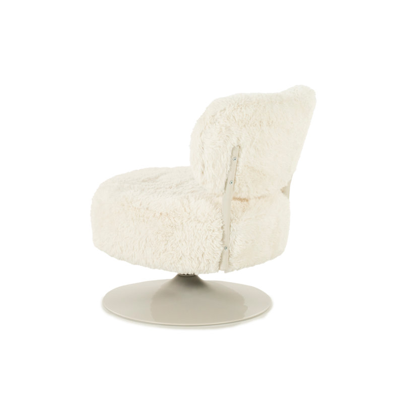 Accent Chair Swivel Armless Chair, Beige
