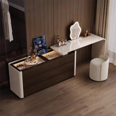 Makeup Vanity with Light mirror,6 drawers,1 chair