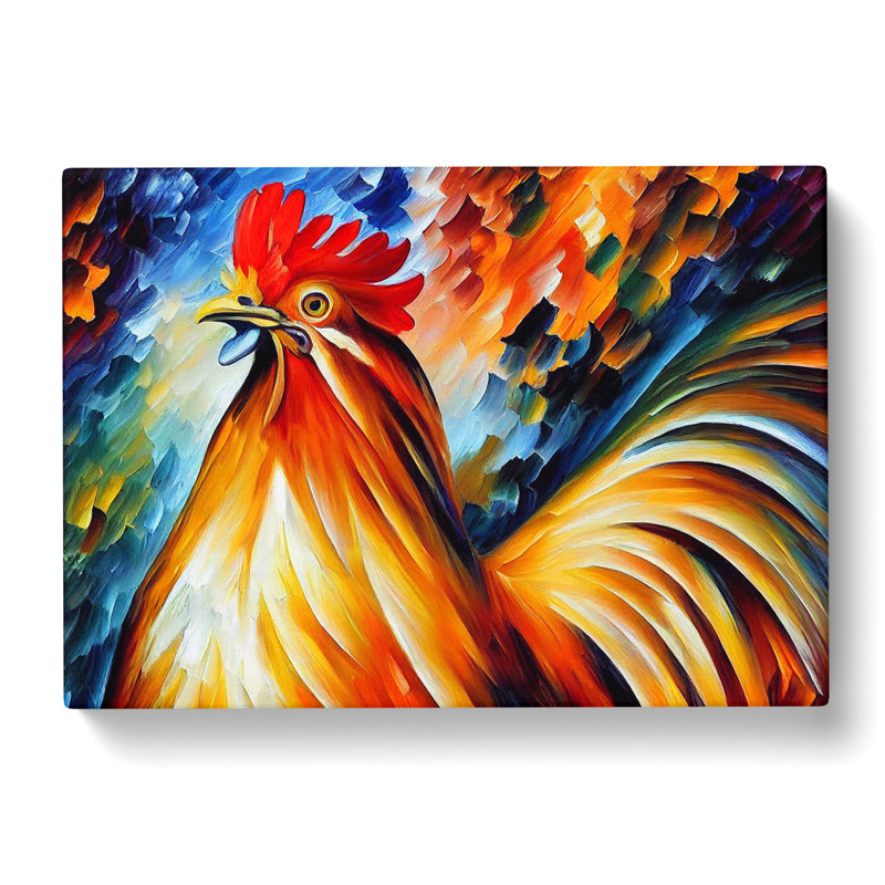 Rooster Painting Vol.1 Abstract - Wrapped Canvas, 50cm H x 76cm W x 3cm D