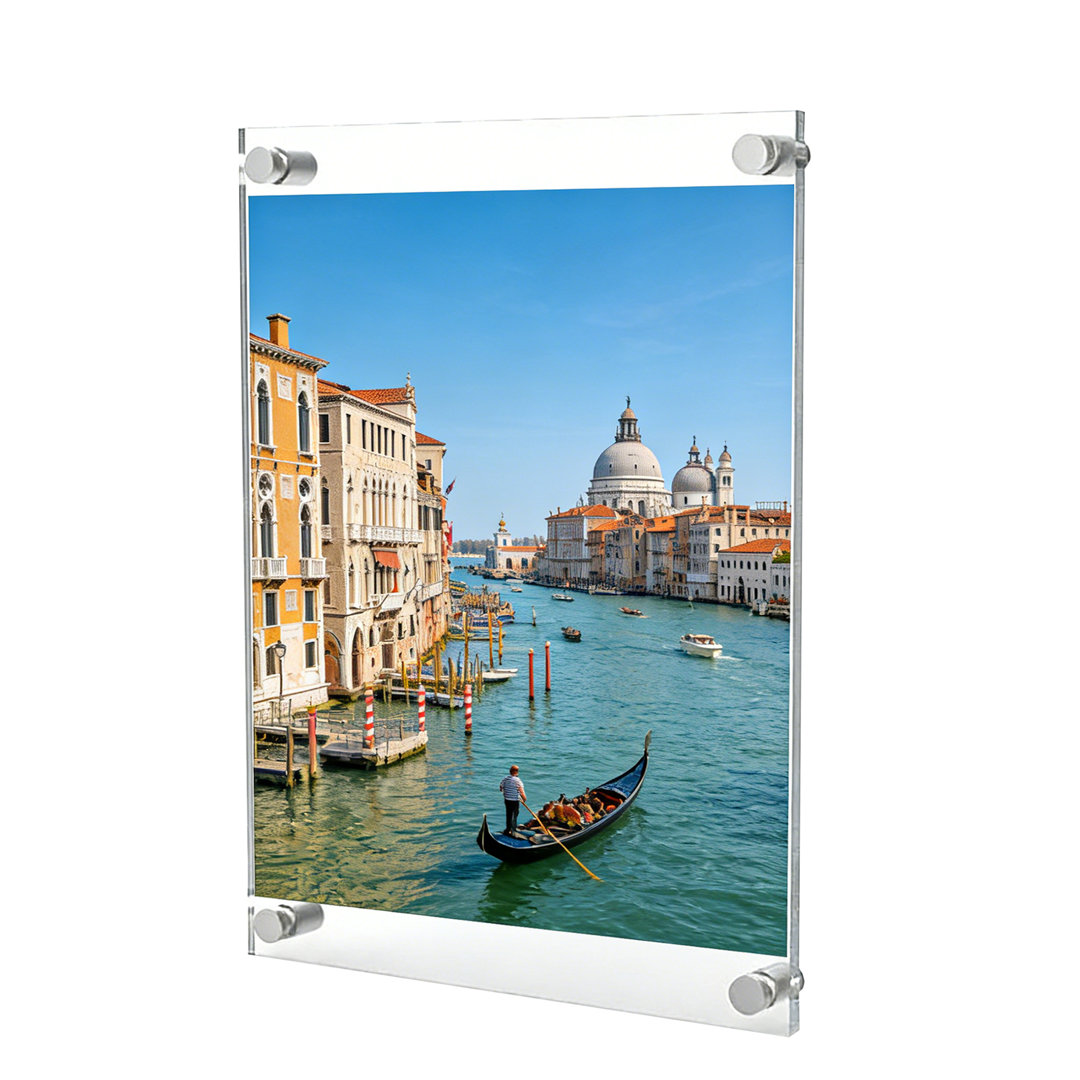 2 sheets acrylic per set Clear Sign Name Holder Plexiglass 8.5x11 11x8.5 Wallmount Poster Frame FixtureDisplays
