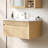 Fredson 30" Single Wall-Mounted Bathroom Vanity with Arc-Shaped Ceramic Sink & Soft Close Storage Drawers, Easy Assembly, Natural Oak