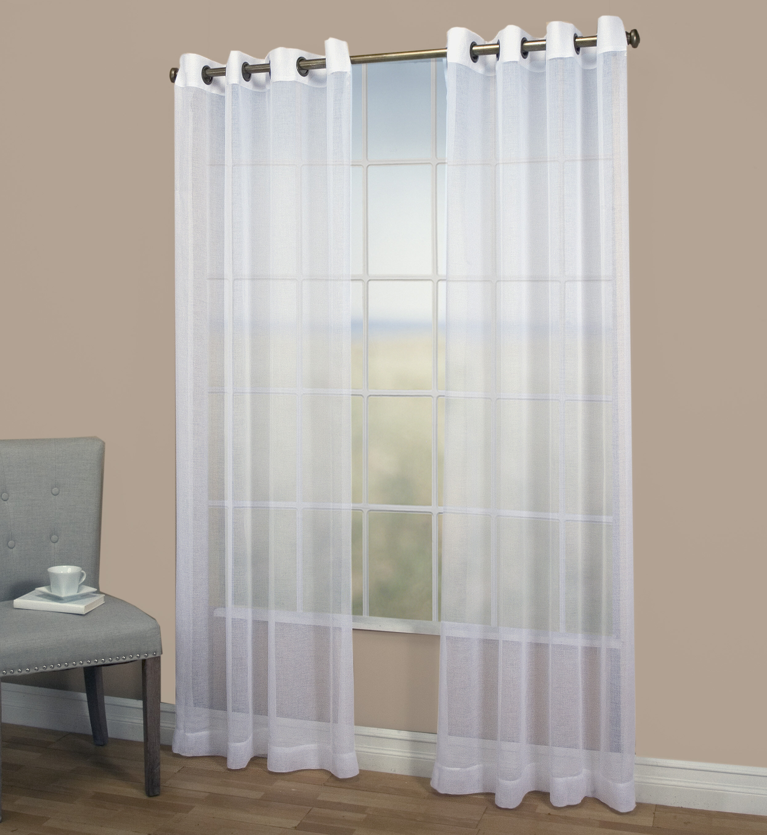 Synthetic Semi-Sheer Curtain Panel
