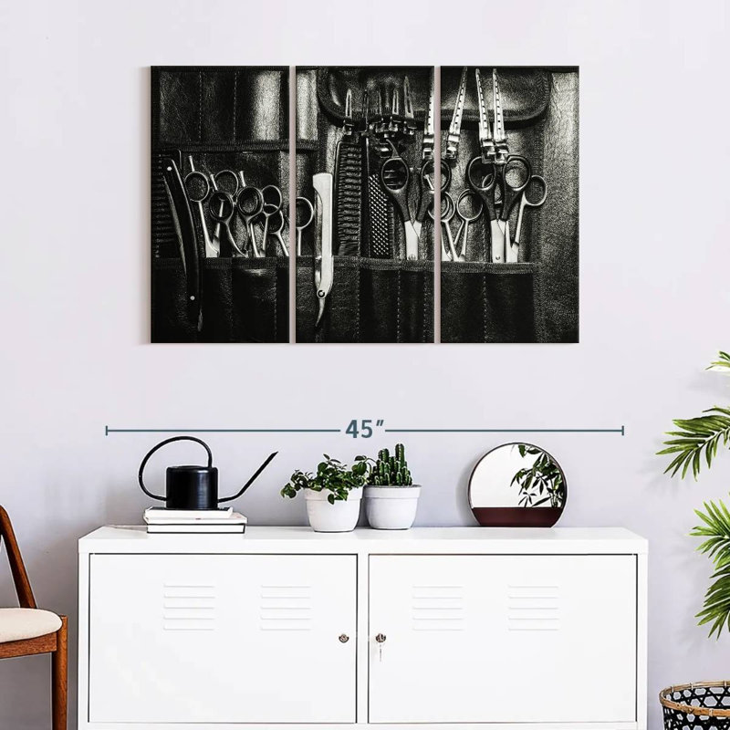 Ensemble de coiffeur sur toile 3 pièces, H 24 po x l 38 po x P 1,25 po