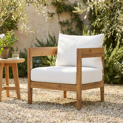 Chaise de patio avec coussins Lorene