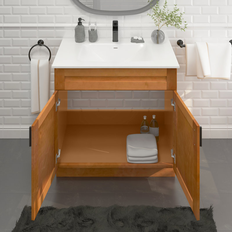 Shaker Bathroom Vanity Set 36" Sink Base with 37" Resin Sink Top Combo, Orange