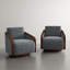 Upholstered Swivel Barrel Chair-1140228237