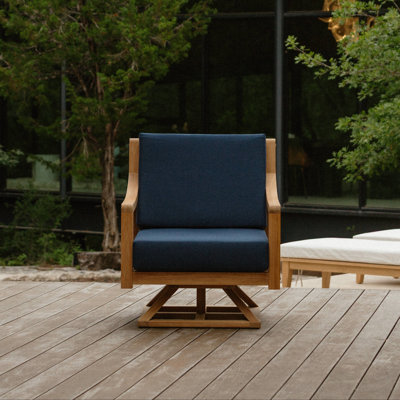 Treylon Heated Swivel Chair — Indigo
