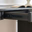 Console 59 po moderne avec tiroir et pieds à rayures verticales - Finition noire