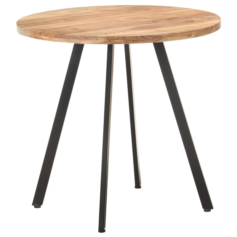 Pine Lake Round Solid Wood Top Metal Base Dining Table