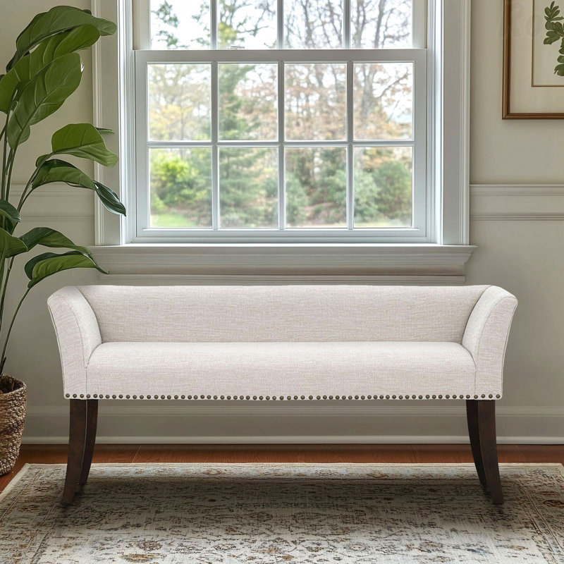 Banc rembourré crème