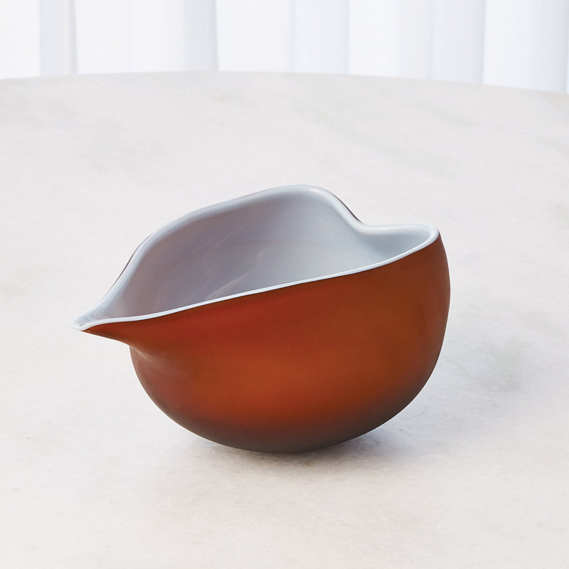 Frosted Bowl w/Casing, 5.5" H x 11" W x 7" D, Blue/Amber